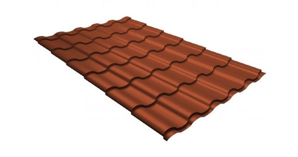 Металлочерепица кредо GL 0,5 GreenСoat Pural RR 750 кирпично-красный (RAL 8004 терракота) купить в Феодосии