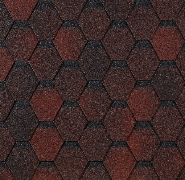 Гибкая черепица EURASIA Docke, Коллекция ШЕСТИГРАННИК Красный купить в Феодосии