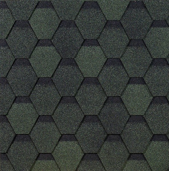 Гибкая черепица EURASIA Docke, Коллекция ШЕСТИГРАННИК Зелёный купить в Феодосии