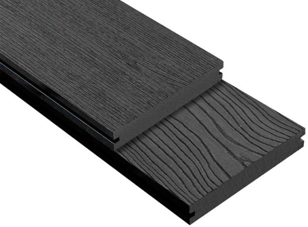 Террасная доска ДПК Outdoor 3D полнотелая STORM/OCEAN BLACK черная купить в Феодосии