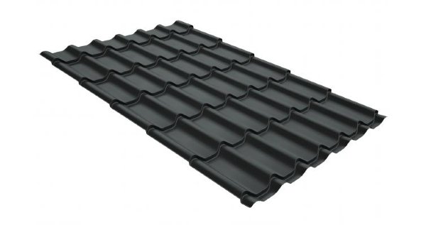 Металлочерепица классик GL 0,5 GreenCoat Pural RR 23 темно-серый (RAL 7024 мокрый асфальт) купить в Феодосии