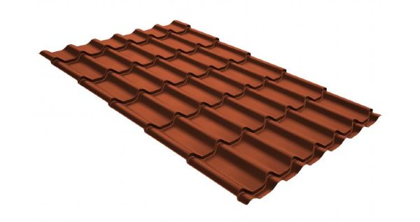 Металлочерепица классик GL 0,5 GreenCoat Pural RR 750 кирпично-красный (RAL 8004 терракота) купить в Феодосии