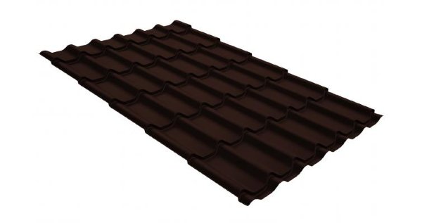 Металлочерепица классик GL 0,5 GreenCoat Pural RR 887 шоколадно-коричневый (RAL 8017 шоколад) купить в Феодосии