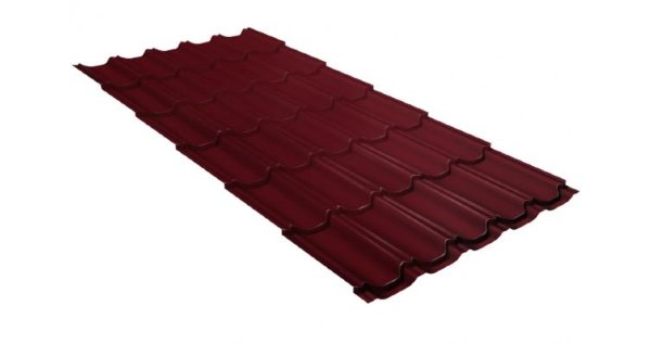 Металлочерепица квинта плюс GL 0,5 Satin RAL 3005 красное вино купить в Феодосии