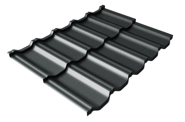 Металлочерепица модульная Квинта Uno Grand Line c 3D резом 0,5 Satin RAL 7016 антрацитово-серый купить в Феодосии