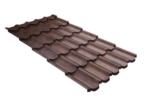 Металлочерепица квинта плюс с  3D резом 0,45 Safari Twincolor Brown купить в Феодосии