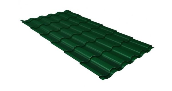 Металлочерепица кредо 0,5 Satin RAL 6005 зеленый мох купить в Феодосии