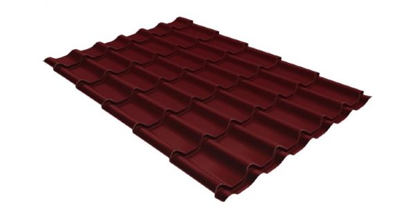 Металлочерепица классик GL 0,5 Velur20 RAL 3005 красное вино купить в Феодосии