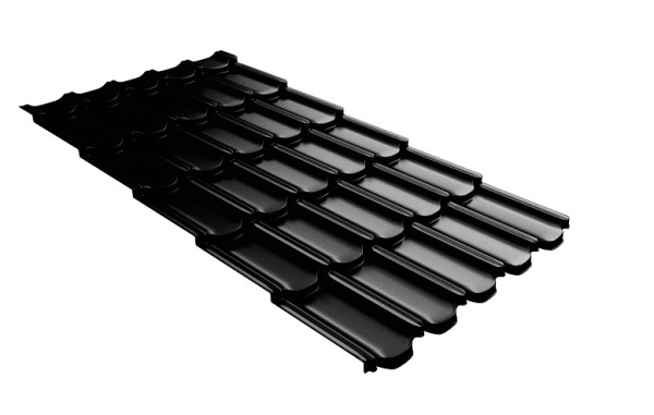 Металлочерепица квинта плюс с 3D резом 0,5 GreenСoat Pural Matt RR 33 черный (RAL 9005 черный) купить в Феодосии