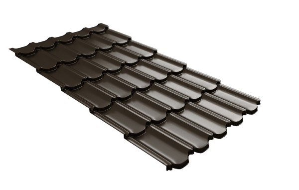 Металлочерепица квинта плюс с 3D резом 0,5 GreenСoat Pural RR 32 темно-коричневый (RAL 8019 серо-коричневый) купить в Феодосии