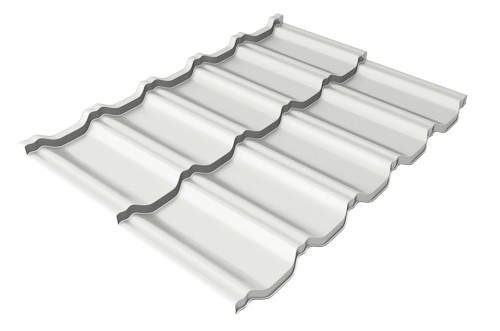 Металлочерепица модульная Квинта Uno Grand Line c 3D резом 0,5 Satin RAL 9003 сигнальный белый купить в Феодосии