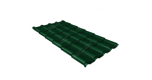 Металлочерепица камея 0,5 Satin RAL 6005 зеленый мох купить в Феодосии