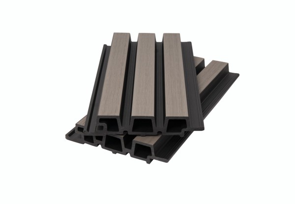 Фасадная панель брусковая двухцветная co-extrusion, snow mix купить в Феодосии