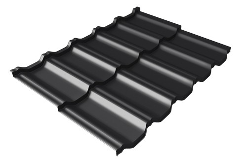 Металлочерепица модульная Квинта Uno Grand Line c 3D резом 0,5 Satin Мatt RAL 9005 черный купить в Феодосии