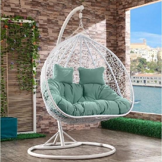 Кресло Подвесное из искусственного ротанга AFM-109A White/Green купить в Феодосии