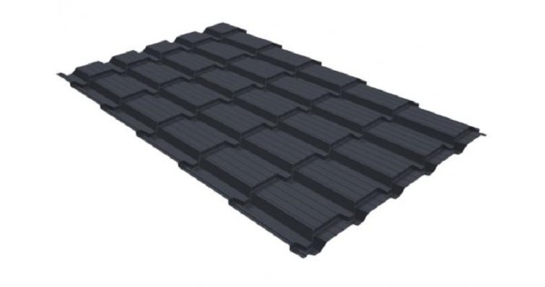 Металлочерепица GL квадро профи 0,5 GreenCoat Pural RR 23 темно-серый (RAL 7024) мокрый асфальт купить в Феодосии