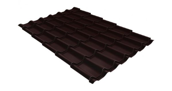 Металлочерепица классик GL 0,5 Velur20 RAL 8017 шоколад купить в Феодосии