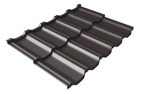 Металлочерепица модульная Квинта Uno Grand Line c 3D резом 0,5 Satin RR 32 темно-коричневый купить в Феодосии