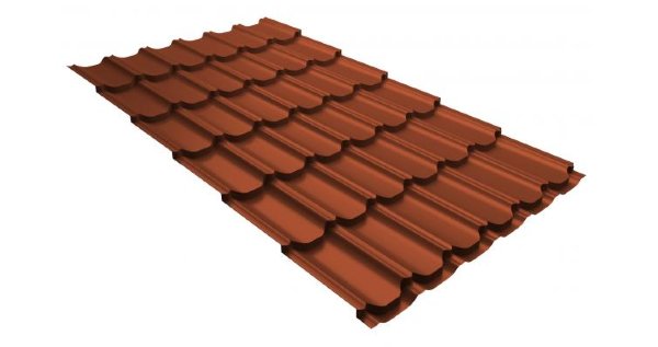 Металлочерепица квинта плюс 0,5 GreenCoat Pural RR 750 кирпично-красный (RAL 8004 терракота) купить в Феодосии